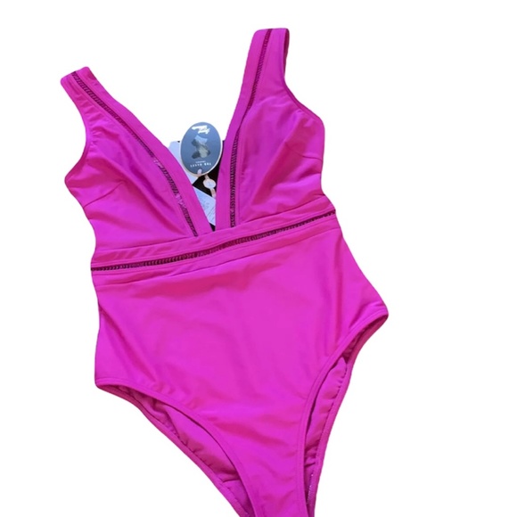 TED BAKER STARZA POINTELLE DEEP V SWIMSUIT - Picture 9 of 9